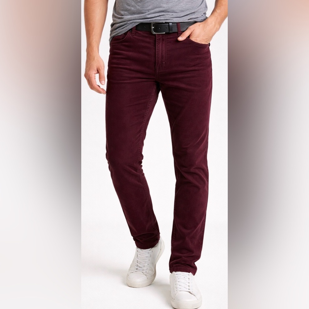 Aeropostale *NWT* Corduroy Trousers Wine/ Maroon Skinny Stretch Men’s W/32 L/32